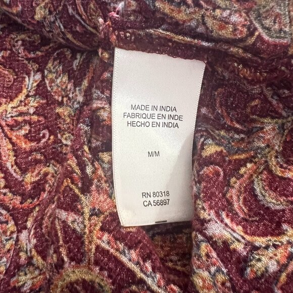 Lucky Brand Womens Floral Print Blouse Smocked Top Long Sleeve Casual Fall Tunic - Picture 6 of 9